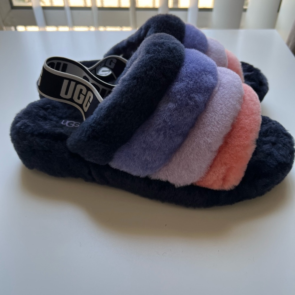 WOMENS UGG YEAH SLIDES TRI-COLOR SIZE 8 SLIPPERS